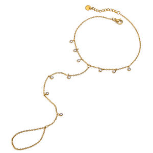 उत्कृष्ट स्टेनलेस स्टील पैर की अंगूठी डिजाइन स्पार्कलिंग टिकाऊ जातीय बहु ज़िरकॉन पेंडेंट - Product Image 5