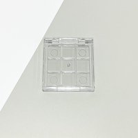 Palette de fards à paupières cosmétiques en plastique transparente, sérigraphiée à la main, carrée, étui à blush vide, récipient pour fards à paupières