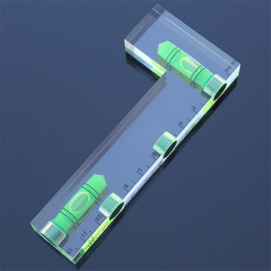 Nivel de burbuja transparente en forma de L con 2 imanes, nivel de burbuja verde para medición DIY - Product Image 1