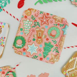 DAMAI Christmas Tree Snowflake Gingerbread Disposable Paper Dinnerware Plates Dessert Plates Cups for Merry Christmas Party - Product Image 2