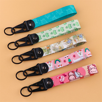 Porte-clés en polyester tissé avec imprimé Baleine, Faucon, Lune, pendentif métallique et accessoires de suspension en corde, vente en gros
