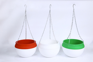 Panier suspendu rond en plastique PP, couleurs rouge, blanc, vert, avec 3 chaînes de suspension, grande taille, vente en gros - Product Image 2