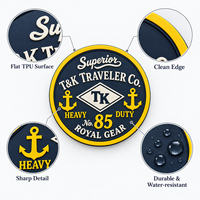 Patch rond personnalisé en TPU, résistant aux intempéries, badge vintage, emblème robuste pour bagages de voyage, sac de sport, patch rond personnalisé en TPU