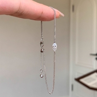 Bracelet chaîne cubaine Bowei en argent sterling S925, diamant œil de cheval doré vintage, bijoux de mode