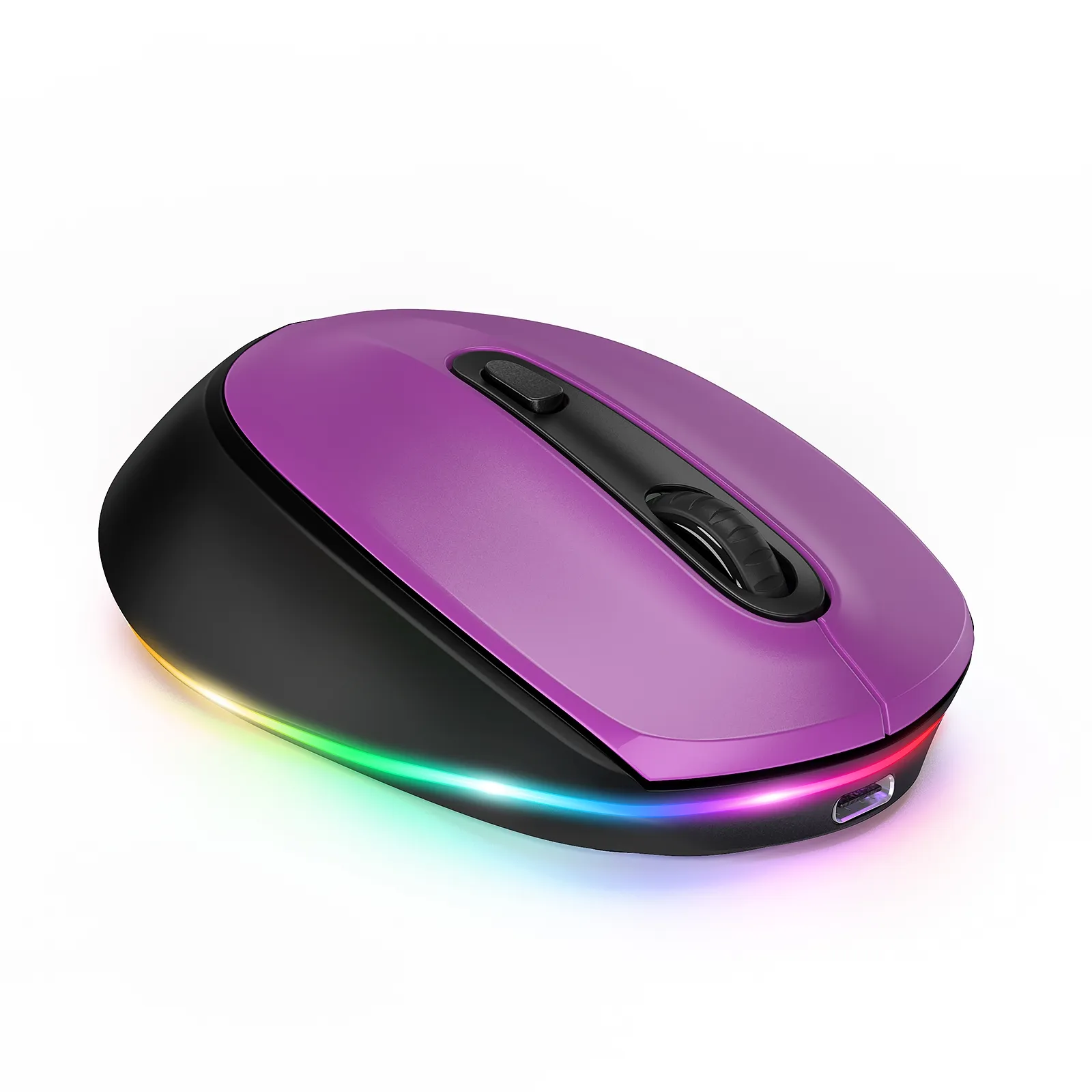 Seenda LED BT Mouse for Computer Office PC Rechargeable Ergonomic Mice 2.4G Wireless Mouse