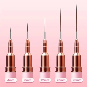 Stylo à pointe ultra-fine pour nail art, pinceau à fleurs peintes à la main, outil de traçage à manche en plastique pour gel UV et photothérapie - Product Image 2