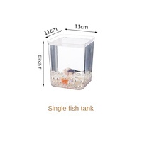 Petit aquarium carré en plastique pour Betta Goldfish 220v 5W LED Light Design Durable Desktop Fish Tank pour la décoration