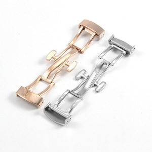 Cierre de mariposa de acero inoxidable sólido con hebilla plegable de doble presión con diseño de copo de nieve - Product Image 1