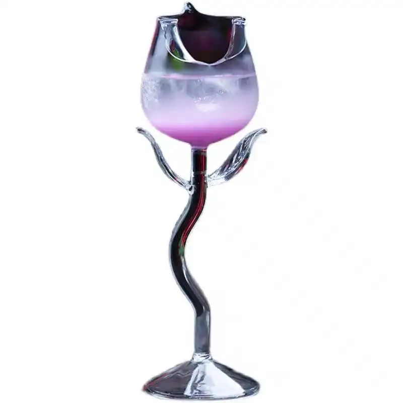 Vasos de vino tinto únicos, forma de rosa, para fiesta, cena, Festival de boda