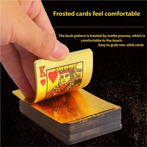 Naipes con Lámina Dorada, Diseño Creativo <span class=keywords><strong>de</strong></span> Cuadrícula Dorada, Naipes <span class=keywords><strong>de</strong></span> Lujo con Temática <span class=keywords><strong>de</strong></span> Dólares, Acabado Esmerilado Duradero - Product Image 6