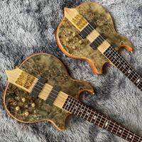 Haut en érable personnalisé 4 5 6 cordes, guitare basse à travers le corps, ALEMBI personnalisé, basse électrique