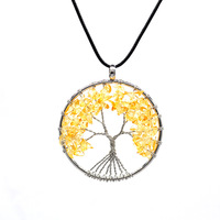 AONAYA Pierre d'améthyste brute naturelle de haute qualité Pendentif arbre de fortune Bijoux de guérison en cristal coloré