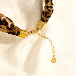 <b>Cross</b> Necklace Leopard Print 18k Gold Plated <b>Chain</b> Scarf Splicing Party Fashion Jewelry - Product Image 4