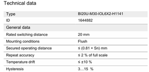 เซ็นเซอร์วัดระยะใกล้ MS-Turck BI20U-M30-IOL6X2-H1141 1644882 แบบฝัง 20 มม. Uprox+ IO-Link Communication ของแท้ชนิดเหนี่ยวนำ - Product Image 3