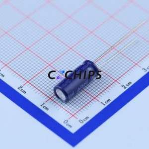 Condensador Electrolítico de Aluminio de Orificio Pasante ERS1HM101E14OT, Componente de Orificio Pasante THT, D6.3xL14mm 100uF 20% 50V 2.5mm - Product Image 2