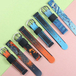 Upro Factory Custom Cartoon Soft Ribbed Nylon 14mm Sport Loop <b>Watch</b> Band <b>Strap</b> with Stainless Steel <b>Pin</b> Buckle for Women Men - Product Image 3