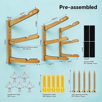 Supports muraux en bois, supports pour planches de surf, support mural pour planches de surf fonctionnant comme un support pour shortboard, skimboard et longboard