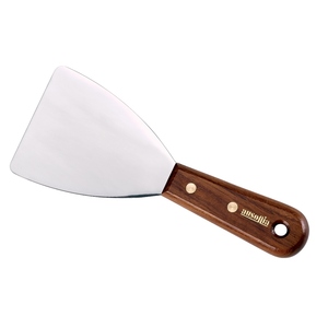 Couteau à mastic Ausonia avec coins arrondis 14 cm et manche en bois, grattoir professionnel fabriqué en Italie - Product Image 1