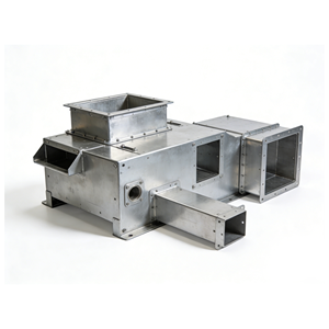 Conduite de ventilation en acier galvanisé, soudage de grandes tôles, fabrication sur mesure de conduites CVC, usinage CNC en acier inoxydable, électroérosion à fil - Product Image 1