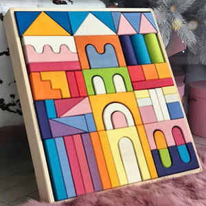 Bloques de construcción de arcoíris grande para niños, juguetes de ensamblaje para la Educación de la primera infancia, juguetes de bloques de construcción apilables - Product Image 2