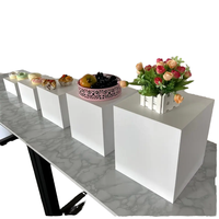 Acryl Weiß Dessert Buffet Kuchenständer Snack-Ständer Kalte Speisen Teepausen-Präsentationsständer Set 5 Hochzeit Weihnachten Tischdekoration