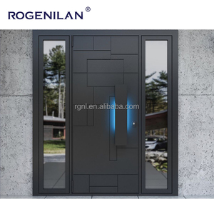 Puertas delanteras de seguridad de metal turco exterior Rogenilan para <span class=keywords><strong>puerta</strong></span> de <span class=keywords><strong>entrada</strong></span> pivotante de aluminio fundido exterior moderna para casa - Product Image 6