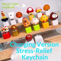 Porte-clés rechargeable anti-stress avec interrupteur de clavier mécanique, LED lumineuse, effet sonore et chargement USB-C