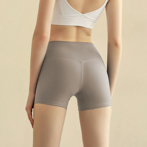 Quần short thể thao Ba phần tư cạp cao cho nữ quần legging yoga không đào chữ T phong cách mới có tính năng nâng hông Spandex/nylon màu trơn - Product Image 1