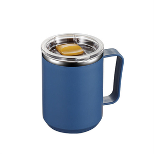 Tasse à café isotherme en acier inoxydable avec poignée, couvercle de voyage sous vide à double paroi, gobelet à eau isolé avec paille - Product Image 5