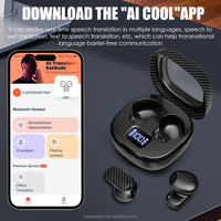 AI Language Translator Earbuds Casque intra-auriculaire à réduction de bruit Tws Écouteurs sans fil bluetooth pour la traduction