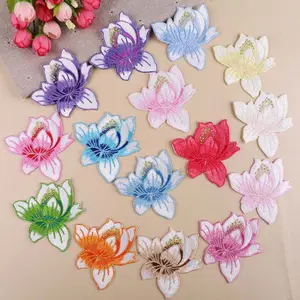 Wholesale Applique Embroidery Patch Flower Iron-on Patches For Clothes