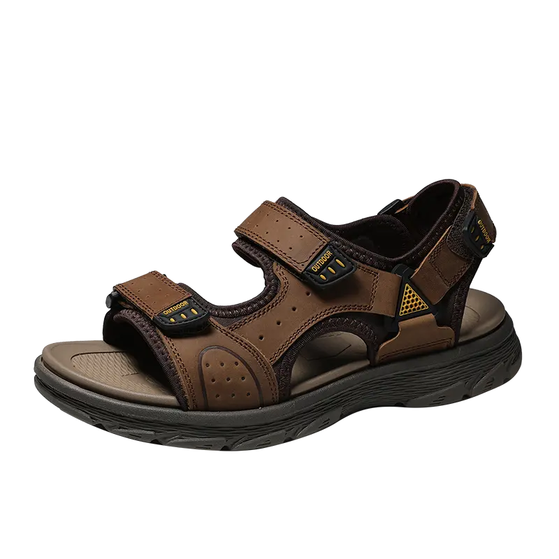 Men Genuine Leather Sandals Water Shoes Classic design men anti slip outdoor beach sandals