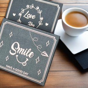 La tarjeta creativa negra de estampado en caliente directa de los fabricantes se puede plegar rectángulo mensaje simple personalizado G - Product Image 6