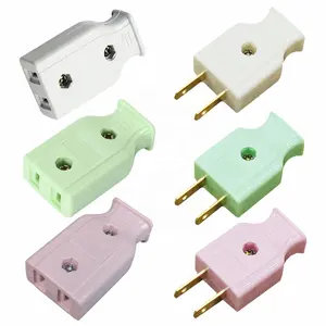 Thailand Japan America 10A US Wiring Converter Plug 2 Pole Flat Pin Socket Connector White Green Pink