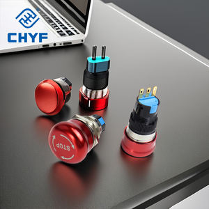 防水1NO 1NC金属ラッチ緊急停止キノコプッシュボタンスイッチサイズ16mm 19mm 22mm - Product Image 3