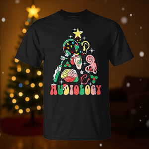 Camiseta con diseño de árbol de Navidad para audiologistas y trabajadores sanitarios - Product Image 3