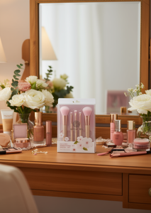 Grenobil Makeup <b>Brush</b> Set 5 Pcs Synthetic Hair Wood Handle <b>Round</b> Ferrule For Makeup Application - Product Image 2