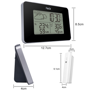 Digitale Weerstation Horloge Draadloze Sensor Temperatuur Vochtigheid Voorspelling Snooze Tafel Klokken Dcf Smart Weerstation Klok - Product Image 6