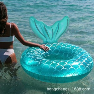 Mermaid Inflatable Swimming Ring With Backrest Adult Float For Pool Water Fun Environmentally Friendly Pvc Material - Product Image 5