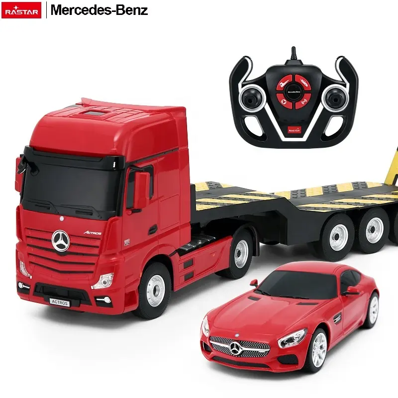 Rastar R/C 1:26 mercedes-benz Actros mainan listrik berlisensi truk Rc dengan Trailer grosir langsung dari Cina