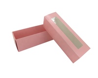 Boîtes à macarons roses personnalisées imprimées, pliables, avec couvercle coulissant, en papier recyclable, pour biscuits et aliments en conserve, conformes aux normes alimentaires