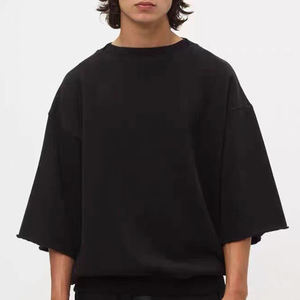 Streetwear en coton de haute qualité T-shirts à épaules tombantes Vêtements pour hommes vierges personnalisés Logo T-shirt surdimensionné lourd - Product Image 4