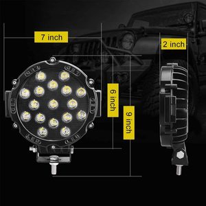 7 "<span class=keywords><strong>LED</strong></span> offroad Pod đèn thanh 51 Wát với gắn khung, vòng màu đỏ tại chỗ <span class=keywords><strong>LED</strong></span> làm việc ánh sáng cho offroader Xe Tải xe ATV SUV Jeep - Product Image 5