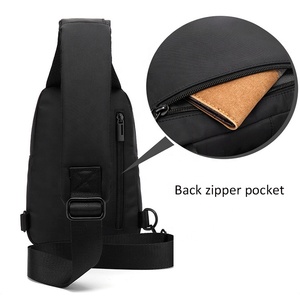 Logo personalizzato di alta qualità nero resistente all'acqua Oxford zaino Crossbody petto <span class=keywords><strong>borsa</strong></span> a <span class=keywords><strong>tracolla</strong></span> borse da viaggio all'aperto per gli uomini - Product Image 3