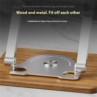 Nouvelle arrivée : support de refroidissement pour ordinateur portable pliable à rotation 360 degrés, base en bois rotative, support en métal pour tablettes et ordinateurs portables