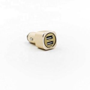 Accessoires pour téléphones portables, chargeur de voiture, double sortie USB, QC 3.0, adaptateur de chargeur de voiture doré pour cadeaux promotionnels - Product Image 2