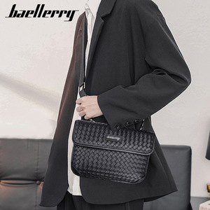 กระเป๋าสะพายข้างผู้ชายแบรนด์ Baellerry ลายทอ ความจุขนาดใหญ่ สีดำ สำหรับเดินทางเพื่อธุรกิจและใช้ในชีวิตประจำวัน - Product Image 3