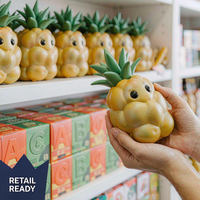 Op maat gemaakte hars ananasfiguren tropische fruitfiguren blind box designer speelgoed OEM fabrikant