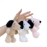 Porte-clés pendentif en peluche Snoopys, célébrité internet, en fourrure de vison de 4 pouces, cadeau d'anniversaire pour enfants, poupée mignonne, vente en gros