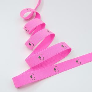 Cinta decorativa estampada de poliéster respetuosa con el medio ambiente, banda de grogrén negra Rosa doble, cinta Bralette antideslizante - Product Image 1